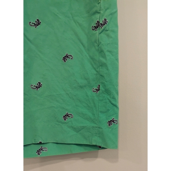 Lilly Pulitzer Green Cotton Everglades Shorts With Embroidered Lizards Size 34 - Picture 2 of 7
